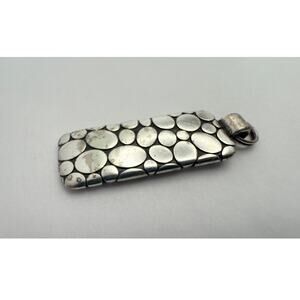 Heavy Modernist Sterling Silver "Pebble Dot" Texture Pendant